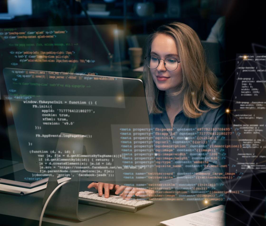 Software development team working on web and application development